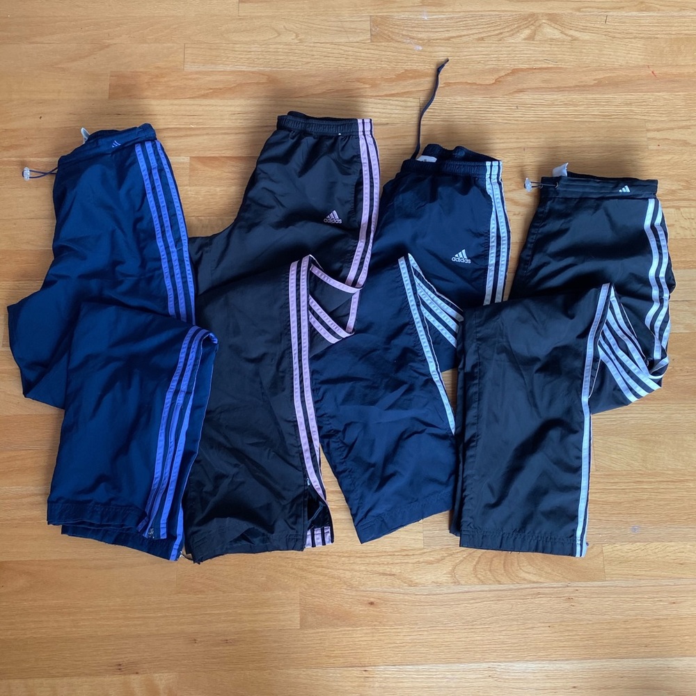 Lot of 4 Women’s Adidas Windbreaker Pants M/L